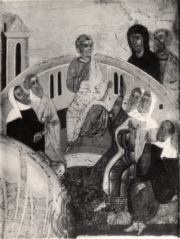 Anonimo — Anonimo fiorentino - sec. XIII - Disputa di Gesù con i dottori del Tempio — particolare